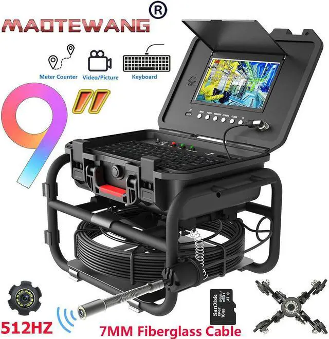 Main image of IPS HD DVR Sewer Pipe Inspection Camera 9 Inch Pipe Industrial Camera Self-Leveling 512HZ Locator Pipe Inspection Camera Endoscope 20M Pipe Inspection Camera 7MM fiberglass wire