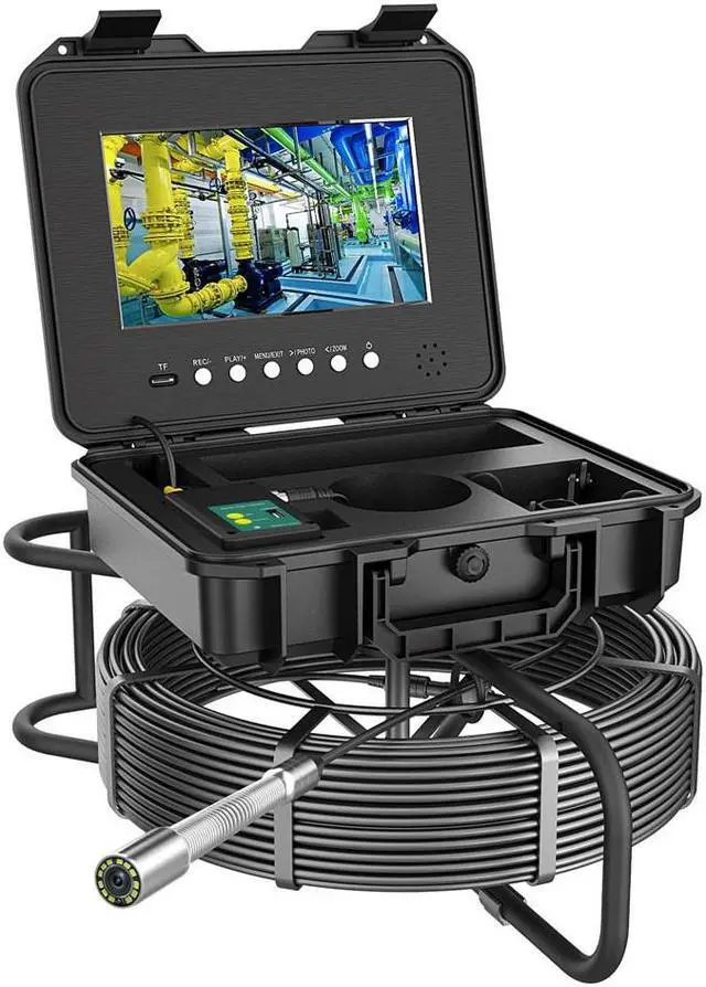 Alt view image 7 of 7 - IPS HD DVR Sewer Pipe Inspection Camera 10.1 Inch Pipe Industrial Camera Self-Leveling 512HZ Locator Pipe Inspection Camera Endoscope 50M Pipe Inspection Camera 7MM diameter cable.