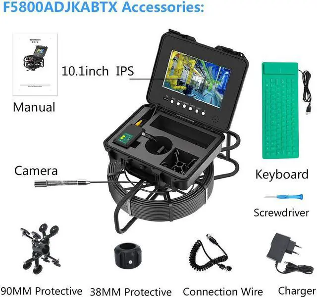 Alt view image 4 of 7 - IPS HD DVR Sewer Pipe Inspection Camera 10.1 Inch Pipe Industrial Camera Self-Leveling 512HZ Locator Pipe Inspection Camera Endoscope 20M Pipe Inspection Camera