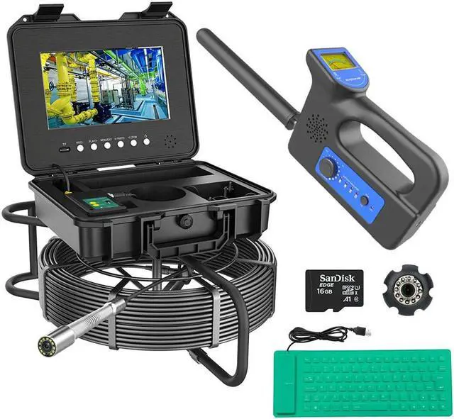 Alt view image 3 of 7 - IPS HD DVR Sewer Pipe Inspection Camera 10.1 Inch Pipe Industrial Camera Self-Leveling with 512HZ Locator Pipe Inspection Camera Endoscope 20M Pipe Inspection Camera 7MM diameter cable