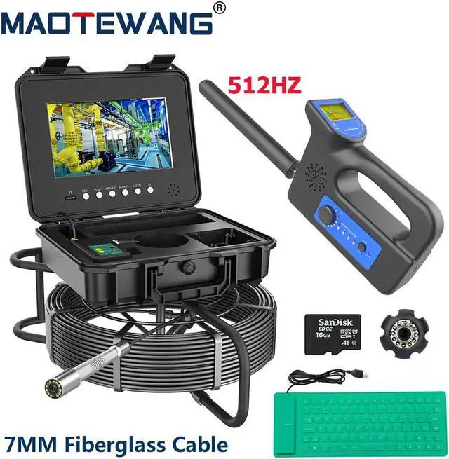 Main image of IPS HD DVR Sewer Pipe Inspection Camera 10.1 Inch Pipe Industrial Camera Self-Leveling with 512HZ Locator Pipe Inspection Camera Endoscope 50M Pipe Inspection Camera 7MM diameter cable