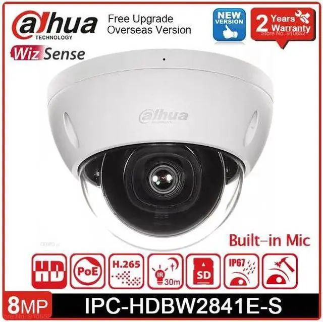 Main image of DH IPC-HDBW2841E-S WizSense 8MP Dome IP Camera Security Outdoor Built-in MIC Night Vision 30m IK10 Replace IPC-HDBW2831E-S-S2