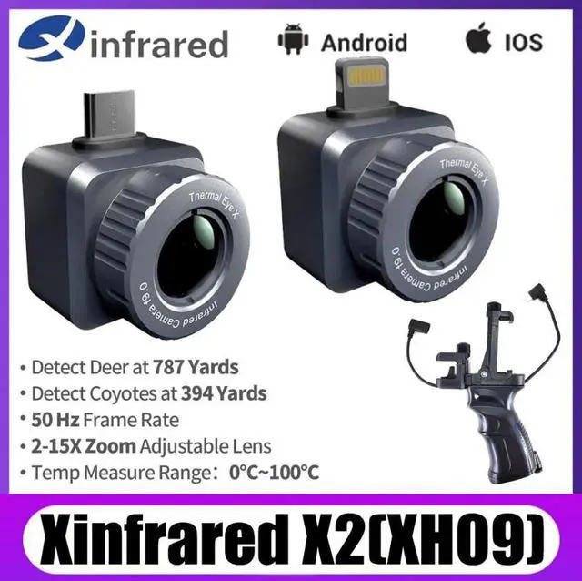 Main image of Xinfrared X2 (XH09) Thermal Imaging Camera Imager Scope for Hunting w/ Bracket for iPhone iOS