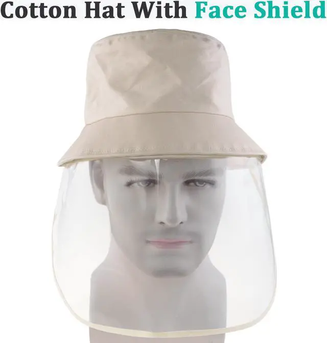 Alt view image 3 of 7 - Maxfoot Cotton Fisherman Hat Fishing Cap with Protective Bucket Hat Removable TPU Face Shield Protective Transparent Hat Cover Outdoor Sports for Men and Women