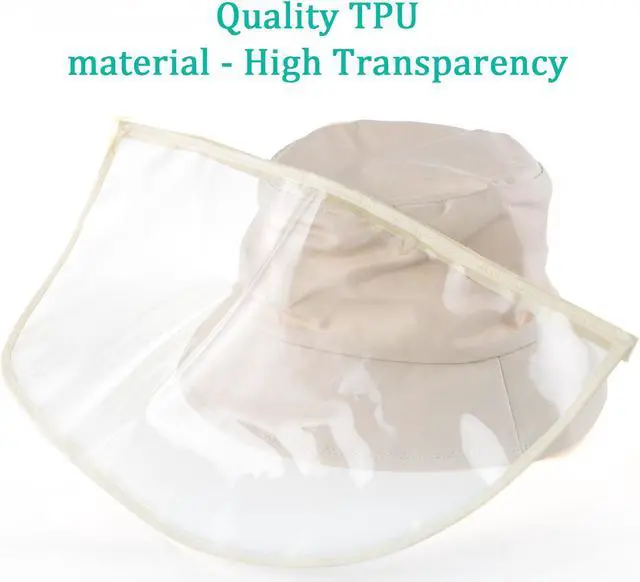 Alt view image 4 of 7 - Maxfoot Cotton Fisherman Hat Fishing Cap with Protective Bucket Hat Removable TPU Face Shield Protective Transparent Hat Cover Outdoor Sports for Men and Women