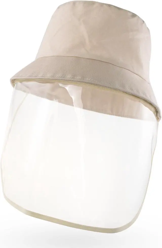Main image of Maxfoot Cotton Fisherman Hat Fishing Cap with Protective Bucket Hat Removable TPU Face Shield Protective Transparent Hat Cover Outdoor Sports for Men and Women