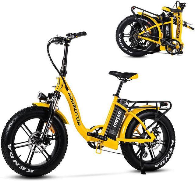 750W Folding E-Bike Snow Beach Mountain Moped City Bicycle 22MPH Motan M-140 R7 Ebike with Removable 48V 16Ah Battery Addmotor 20 Fat Tire Electric Bike for Adults 