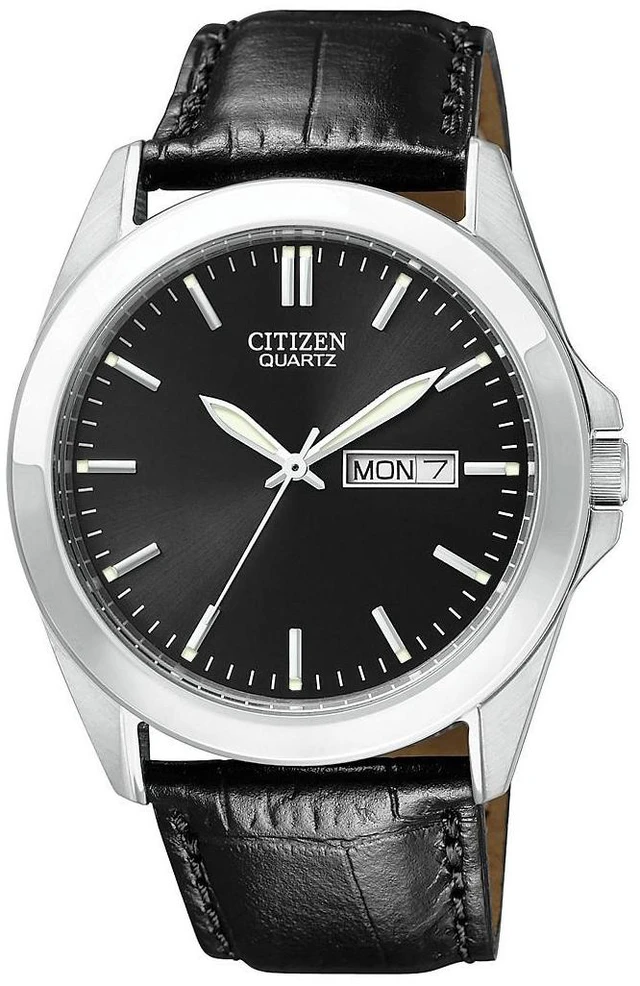 Main image of Citizen Men's BF0580-06E Black Leather Quartz Watch with Black Dial