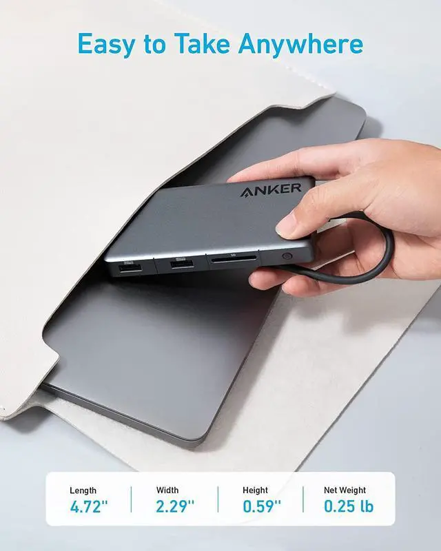 Alt view image 6 of 6 - USB-C Hub (7-in-1 4K HDMI) with 3 5Gbps USB-C and USB-A Data Ports Max 100W Power Delivery 4K HDMI Display Ethernet for   XPS HP Laptops MacBook Ipad and More