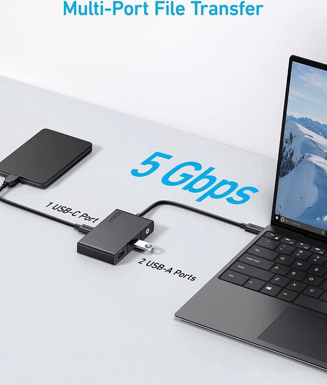 Alt view image 5 of 6 - Anker USB C Hub, 332 USB-C Hub (5-in-1, 4K HDMI) with 100W Power Delivery, 4K@30Hz HDMI Display, 5Gbps USB-C and USB-A Data Ports for MacBook, iPad, Lenovo, Dell, HP Laptops, and More (Black)