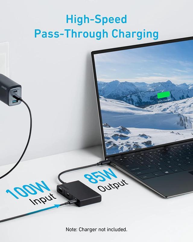 Alt view image 6 of 6 - Anker USB C Hub, 332 USB-C Hub (5-in-1, 4K HDMI) with 100W Power Delivery, 4K@30Hz HDMI Display, 5Gbps USB-C and USB-A Data Ports for MacBook, iPad, Lenovo, Dell, HP Laptops, and More (Black)