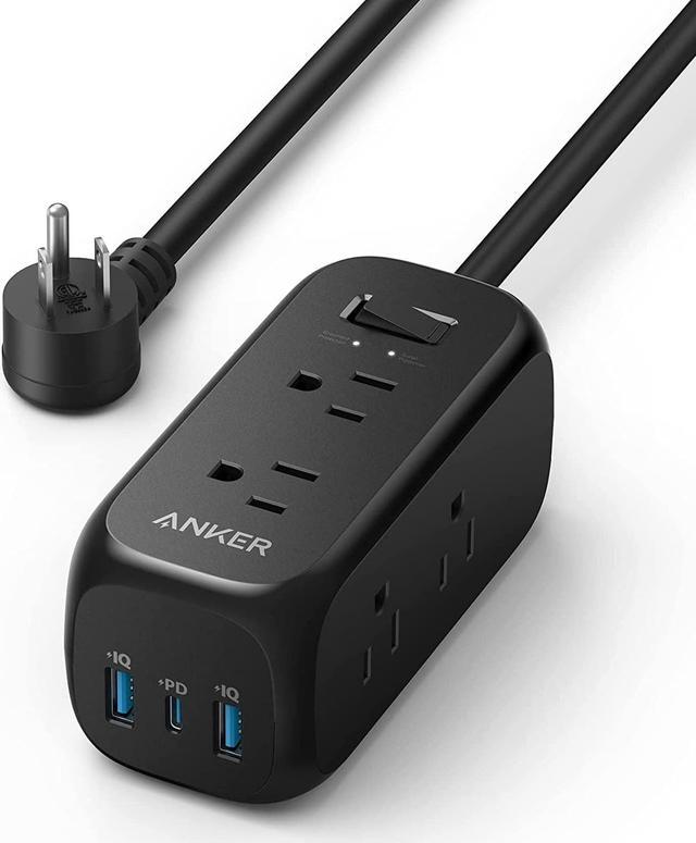 Daddy hende Underlegen Anker 332 USB C Power Strip Surge Protector(300J),6 Outlets and 20W Power  Delivery for iPhone 14/13, 3-Side Outlet Extender,5ft Extension Cord, for  Travel,Home,Desk,Dorm,Office,TUV Listed(Black) Power Strips - Newegg.com