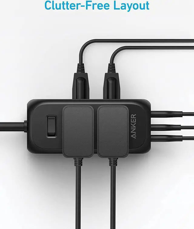 Alt view image 5 of 6 - Anker 332 USB C Power Strip Surge Protector(300J),6 Outlets and 20W Power Delivery for iPhone 14/13, 3-Side Outlet Extender,5ft Extension Cord, for Travel,Home,Desk,Dorm,Office,TUV Listed(Black)