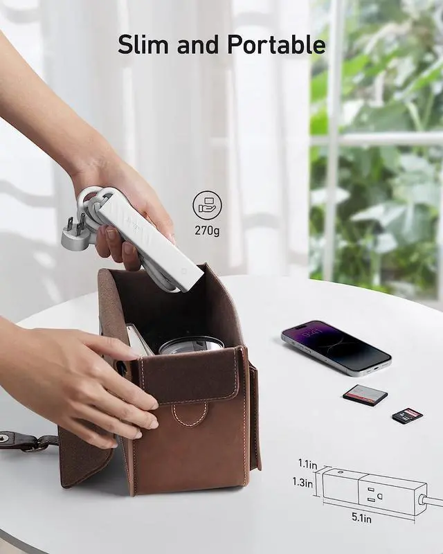 Alt view image 2 of 6 - Anker USB C Travel Power Strip, USB C Charger 30W with 511 USB Power Strip, 2AC Outlets 2USB Fast Charge, 5ft Extension Cord,Protable for Dorm/Room/Office/School, Cruise Ship Essential, TUV Listed