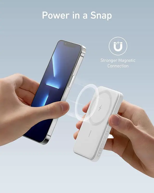 Alt view image 2 of 6 - Anker 621 Magnetic Battery (MagGo), 5000mAh Magnetic Wireless Portable Charger with USB-C Cable, Only Compatible with iPhone 14/14 Pro/14 Pro Max, 13/12 Series