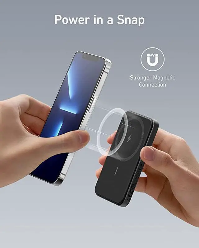 Alt view image 2 of 6 - Anker 621 Magnetic Battery (MagGo), 5000mAh Magnetic Wireless Portable Charger with USB-C Cable, Only Compatible with iPhone 14/14 Pro/14 Pro Max, 13/12 Series