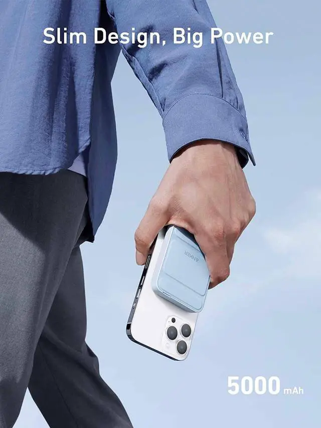 Alt view image 4 of 7 - Anker 622 Magnetic Battery (MagGo) Upgraded Version, 5,000mAh Foldable Magnetic Wireless Portable Charger and USB-C (On The Side), Only for iPhone 14/13/12 Series