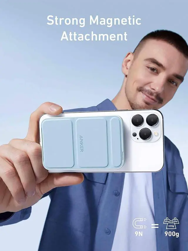 Alt view image 5 of 7 - Anker 622 Magnetic Battery (MagGo) Upgraded Version, 5,000mAh Foldable Magnetic Wireless Portable Charger and USB-C (On The Side), Only for iPhone 14/13/12 Series