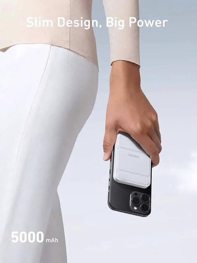 Alt view image 4 of 7 - Anker 622 Magnetic Battery (MagGo) Upgraded Version, 5,000mAh Foldable Magnetic Wireless Portable Charger and USB-C (On The Side), Only for iPhone 14/13/12 Series