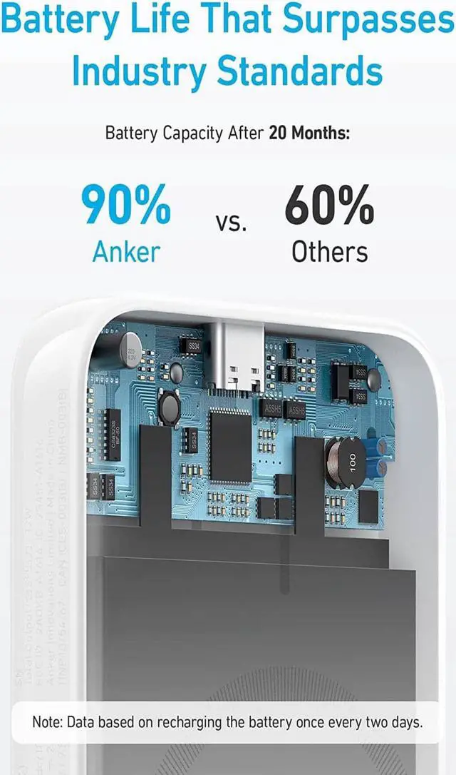 Alt view image 5 of 6 - Anker 321 MagGo Battery (PowerCore Magnetic 5K), 5,000mAh Magnetic Wireless Portable Charger, Compatible with iPhone 15/15 Plus/15 Pro/15 Pro Max, iPhone 14/13/12 Series (White)