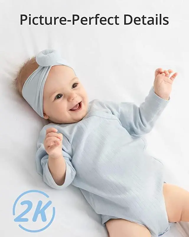 Alt view image 3 of 6 - eufy Baby Baby Monitor 2, Video Baby Monitor with Wi-Fi, 2K Resolution with Pan & Tilt, AI Cry Detection Night Vision, Sound and Room Temperature Detection, Baby Camera Monitor, Requires 2.4GHz Wi-Fi