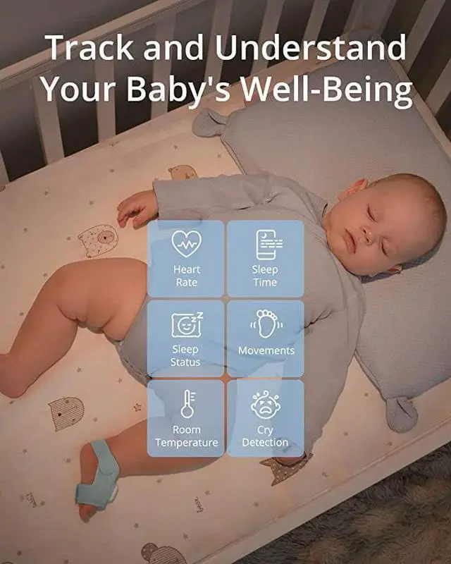 Alt view image 2 of 6 - eufy Baby S340 Smart Sock, Track Sleep Patterns and Heart Rate, 2K Resolution Camera, AI Cry Detection, Pan & Tilt, 24hr Battery Life, for Babies 0-18 Months