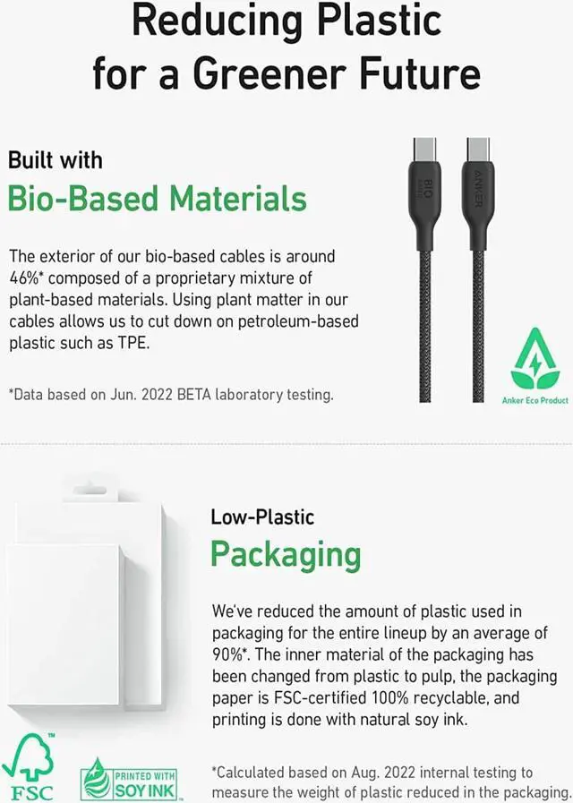 Alt view image 5 of 6 - Anker USB C to USB C Cable (240W, 6ft), Bio-Braided USB C Charger Cable, for iPhone 15/15 Plus/ 15 Pro/ 15 Pro Max, MacBook Pro 2020, iPad Pro 2020, iPad Air 4, Samsung Galaxy S23 (Phantom Black)