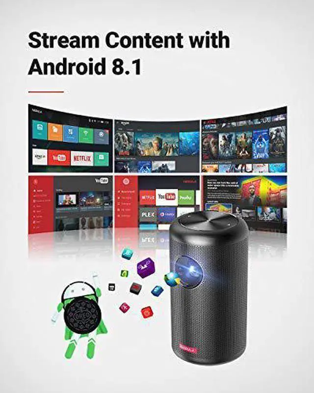 Alt view image 6 of 7 - Anker Nebula Capsule Max, Pint-Sized Wi-Fi Mini Projector, 200 ANSI Lumen Portable Projector, 8W Speaker, Movie Projector, 100 Inch Picture, 4-Hour Video Playtime, Outdoor Projector—Watch Anywhere