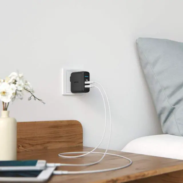 Alt view image 7 of 7 - Anker Elite Dual Port 24W Wall Charger, PowerPort 2 with PowerIQ and Foldable Plug , USB Charger for iPhone 11/Xs/XS Max/XR/X/8/7/6/Plus, iPad Pro/Air 2/Mini 3/Mini 4, Samsung S4/S5, and More