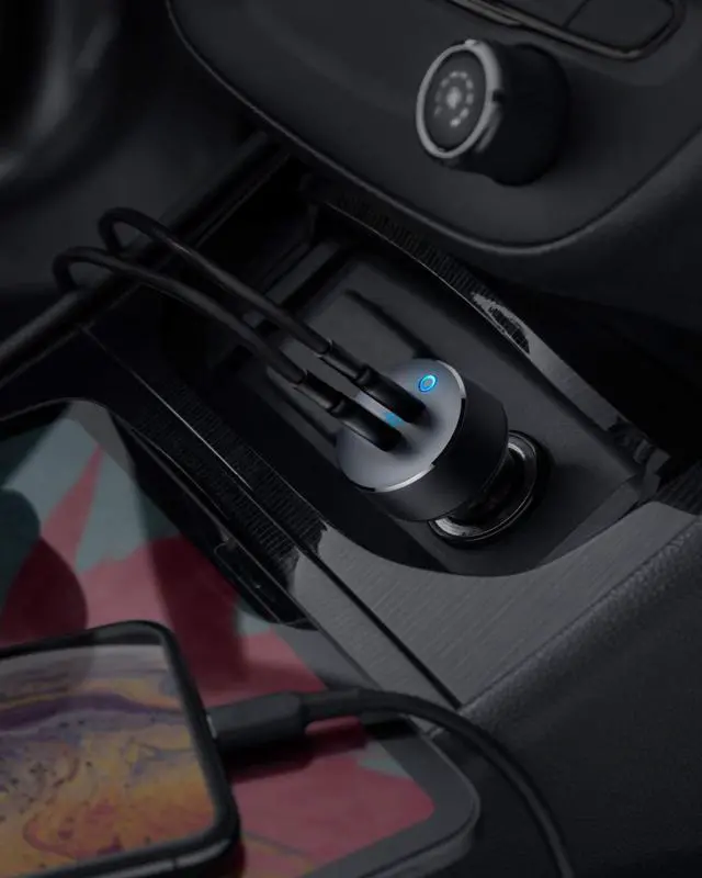 Alt view image 7 of 7 - Anker USB C Car Charger, 40W 2-Port PowerIQ 3.0 Type C Car Adapter, PowerDrive III Duo with Power Delivery for iPhone12/12 Pro 11/11 Pro/11 Pro Max/XR/Xs/Max/X, Galaxy S10/S9, Pixel, iPad Pro and More