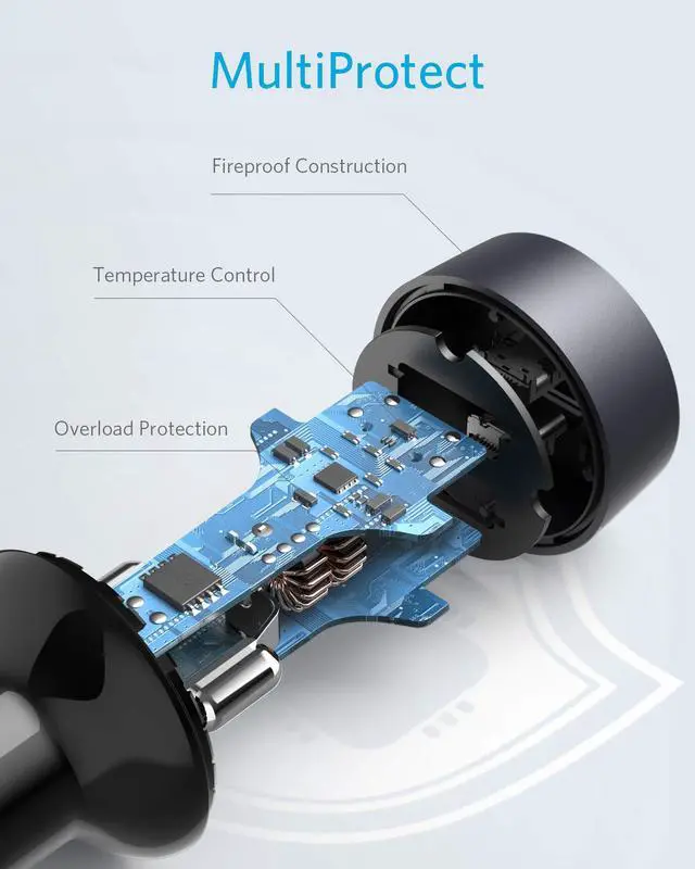 Alt view image 6 of 7 - Anker USB C Car Charger, 40W 2-Port PowerIQ 3.0 Type C Car Adapter, PowerDrive III Duo with Power Delivery for iPhone12/12 Pro 11/11 Pro/11 Pro Max/XR/Xs/Max/X, Galaxy S10/S9, Pixel, iPad Pro and More