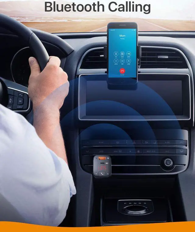 Alt view image 4 of 7 - Anker Roav SmartCharge T2 Bluetooth FM Transmitter for Car, Audio Adapter and Receiver, Car Charger, Power IQ 3.0, Bluetooth 5.0, Wireless Calling, Noise Cancellation