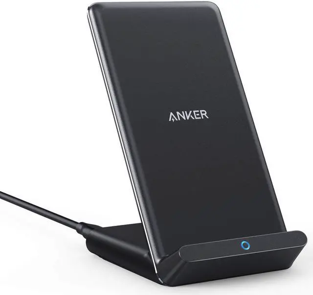 Main image of Anker Wireless Charger, 10W Max PowerWave Stand Upgraded, Qi-Certified, 7.5W for iPhone 11, 11 Pro, 11 Pro Max, XR, Xs Max, XS, X, 8, 8 Plus, 10W for Galaxy S10 S9 S8, Note 10 Note 9 (No AC Adapter)