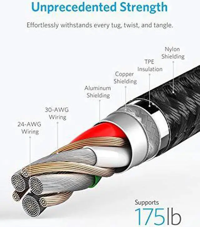 Alt view image 3 of 7 - Anker Powerline+ II Lightning Cable (6ft), MFi Certified for Flawless Compatibility with iPhone 11/11 Pro/11 Pro Max/Xs/XS Max/XR/X / 8/8 Plus / 7/7 Plus / 6/6 Plus / 5/5S and More