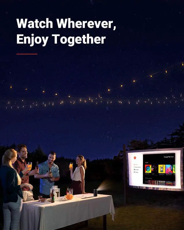 Alt view image 7 of 7 - Nebula Capsule II Smart Mini Projector, by Anker, Palm-Sized 200 ANSI Lumen 720p HD Portable Projector Pocket Cinema with Wi-Fi, DLP, 8W Speaker, 100 Inch Picture, 3, 600+ Apps, Movie Projector