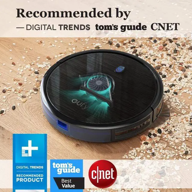 Alt view image 2 of 6 - eufy Boost IQ RoboVac 11S (Slim), 1300Pa Strong Suction, Super Quiet, Self-Charging Robotic Vacuum Cleaner, Cleans Hard Floors to Medium-Pile Carpets (Black)