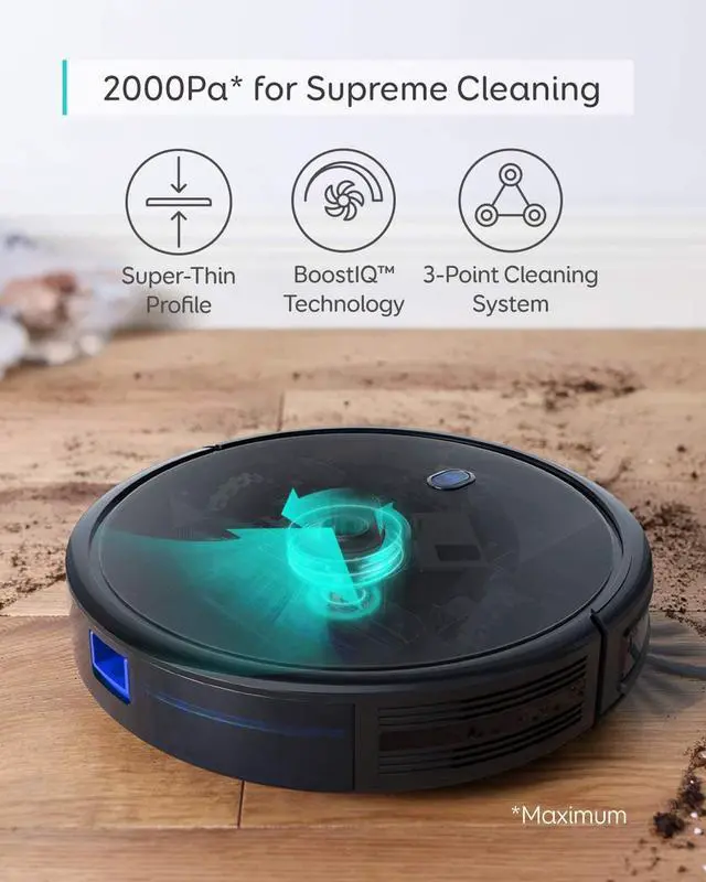 Alt view image 3 of 7 - eufy by Anker, BoostIQ RoboVac 11S MAX, Robot Vacuum Cleaner, Super-Thin, 2000Pa Super-Strong Suction, Quiet, Self-Charging Robotic Vacuum Cleaner, Cleans Hard Floors to Medium-Pile Carpets, Black
