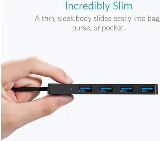 Alt view image 6 of 7 - Anker 4-Port USB 3.0 Ultra Slim Data Hub for Macbook, Mac Pro/mini, iMac, Surface Pro, XPS, Notebook PC, USB Flash Drives, Mobile HDD, and More