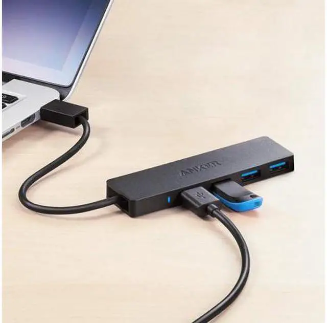 Alt view image 2 of 7 - Anker 4-Port USB 3.0 Ultra Slim Data Hub for Macbook, Mac Pro/mini, iMac, Surface Pro, XPS, Notebook PC, USB Flash Drives, Mobile HDD, and More