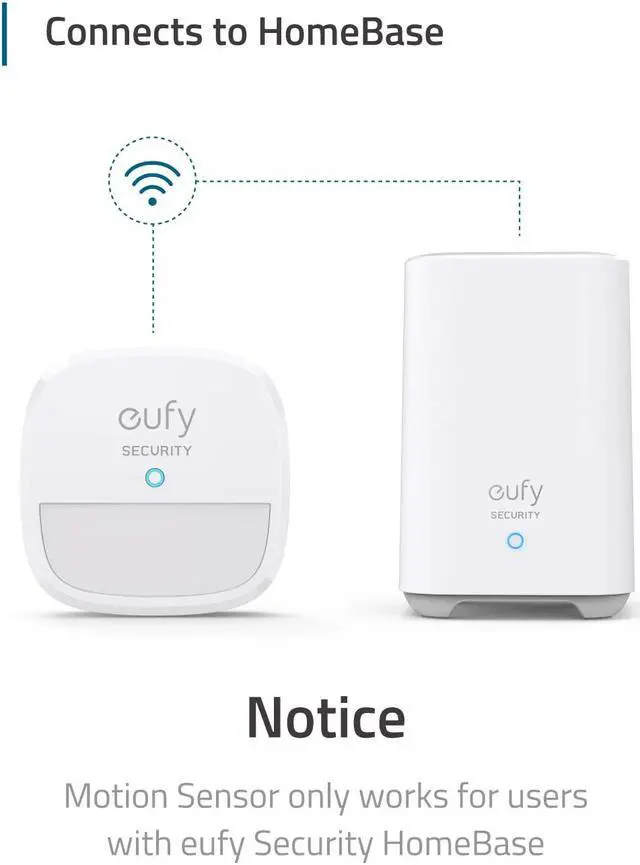 Alt view image 7 of 14 - eufy Security Home Alarm System Motion Sensor, 100° Coverage, 30ft Detection Range, 2-Year Battery Life, Adjustable Sensitivity, Requires eufy Security HomeBase, Links with HomeBase-Connected Devices