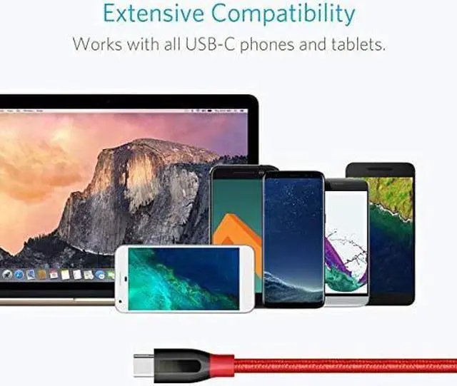 Alt view image 5 of 7 - USB Type C Cable, Anker Powerline+ USB C to USB 3.0 Cable (3ft), High Durability, for Samsung Galaxy Note 8, S8, S8+, S9, MacBook, Sony XZ, LG V20 G5 G6, HTC 10, Xiaomi 5 and More