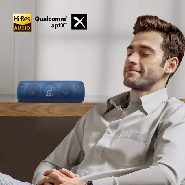 Alt view image 2 of 7 - Anker Soundcore Motion+ Bluetooth Speaker with Hi-Res 30W Audio, Extended Bass and Treble, Wireless HiFi Portable Speaker with App, Customizable EQ, 12-Hour Playtime, IPX7 Waterproof, and USB-C