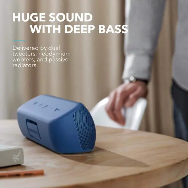 Alt view image 5 of 7 - Anker Soundcore Motion+ Bluetooth Speaker with Hi-Res 30W Audio, Extended Bass and Treble, Wireless HiFi Portable Speaker with App, Customizable EQ, 12-Hour Playtime, IPX7 Waterproof, and USB-C