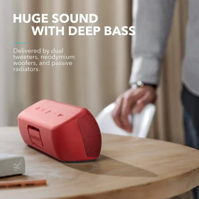 Alt view image 4 of 7 - Anker Soundcore Motion+ Bluetooth Speaker with Hi-Res 30W Audio, Extended Bass and Treble, Wireless HiFi Portable Speaker with App, Customizable EQ, 12-Hour Playtime, IPX7 Waterproof, and USB-C