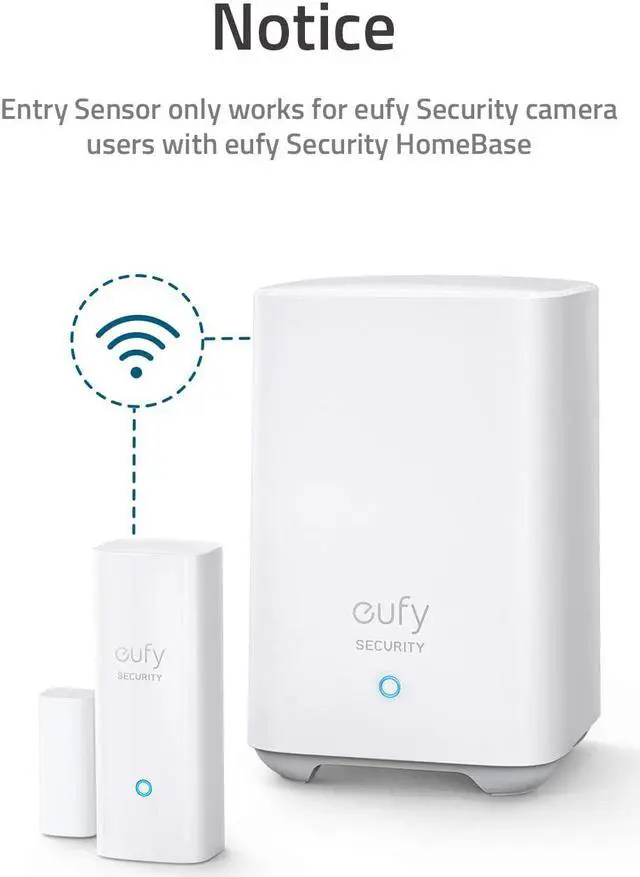 Alt view image 7 of 7 - eufy Security Entry Sensor, Detects Opened and Closed Doors or Windows, Sends Alerts, Triggers Siren, 2-Year Battery Life, Requires eufy Security HomeBase, Links with HomeBase-Connected Devices