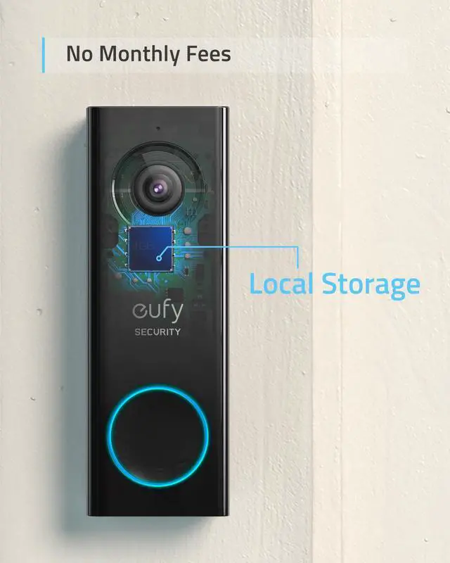 Alt view image 2 of 7 - eufy Security Wi-Fi Video Doorbell, 2K Resolution, Real-Time Response, No Monthly Fees, Secure Local Storage, Free Wireless Chime (Requires Existing Doorbell Wires, 16-24 VAC, 30 VA or above)