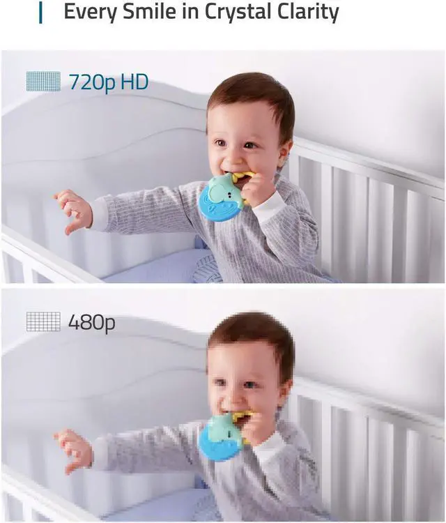 Alt view image 3 of 6 - Video Baby Monitor, eufy Security Video Baby Monitor with Camera and Audio, 720p HD Resolution, Ideal for New Moms, 5 inch Display, 110° Wide-Angle Lens Included, Night Vision