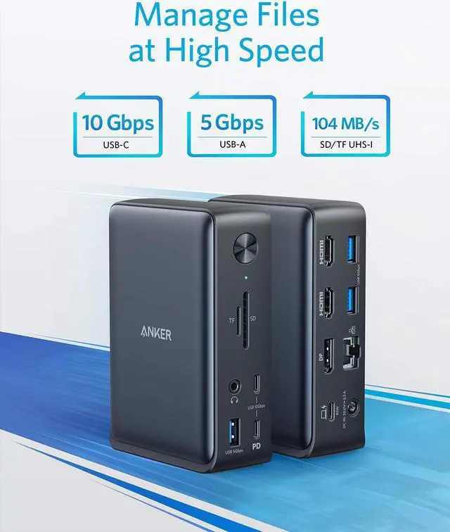 Alt view image 4 of 8 - Anker Docking Station, PowerExpand 13-in-1 USB-C Dock for USB-C Laptops, 85W Charging for Laptop, 18W Charging for Phone, 4K HDMI, 1Gbps Ethernet, Audio, USB-A Gen 1, USB-C Gen 2, SD 3.0