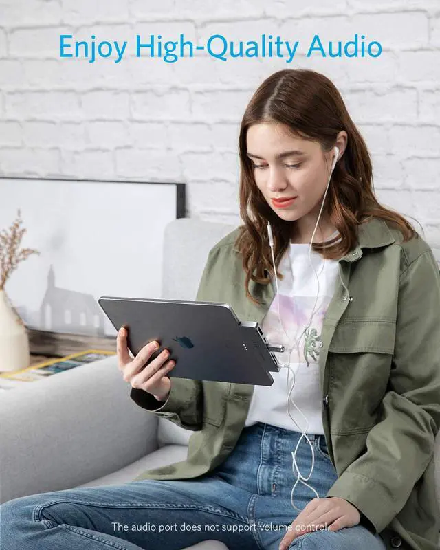 Alt view image 5 of 7 - Anker USB C Hub for iPad Pro, PowerExpand Direct 6-in-1 USB C Adapter, with 60W Power Delivery, 4K@60Hz HDMI Port, 3.5mm Headphone Jack, USB 3.0 Port, SD and microSD Card Reader