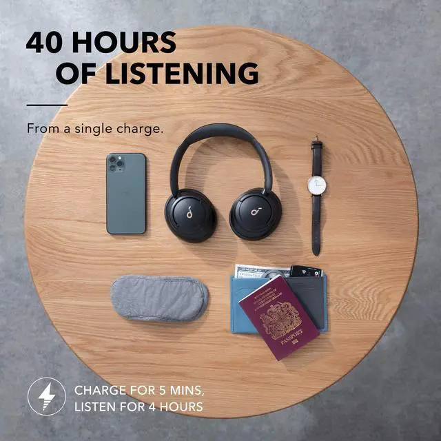 Alt view image 6 of 8 - soundcore by Anker Life Q30 Hybrid Active Noise Cancelling Headphones | Multiple Modes | Hi-Res Sound | 40H Playtime | Clear Calls | Fast Charge | Soft Earcups | Bluetooth | Travel